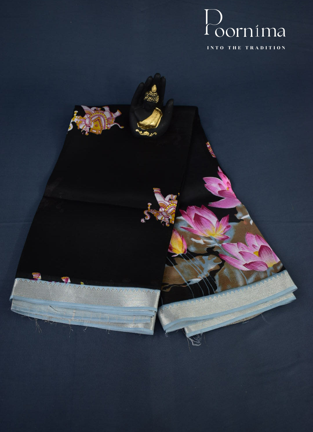 MANGALAGIRI SILK SAREE WITH FLORAL PRINT