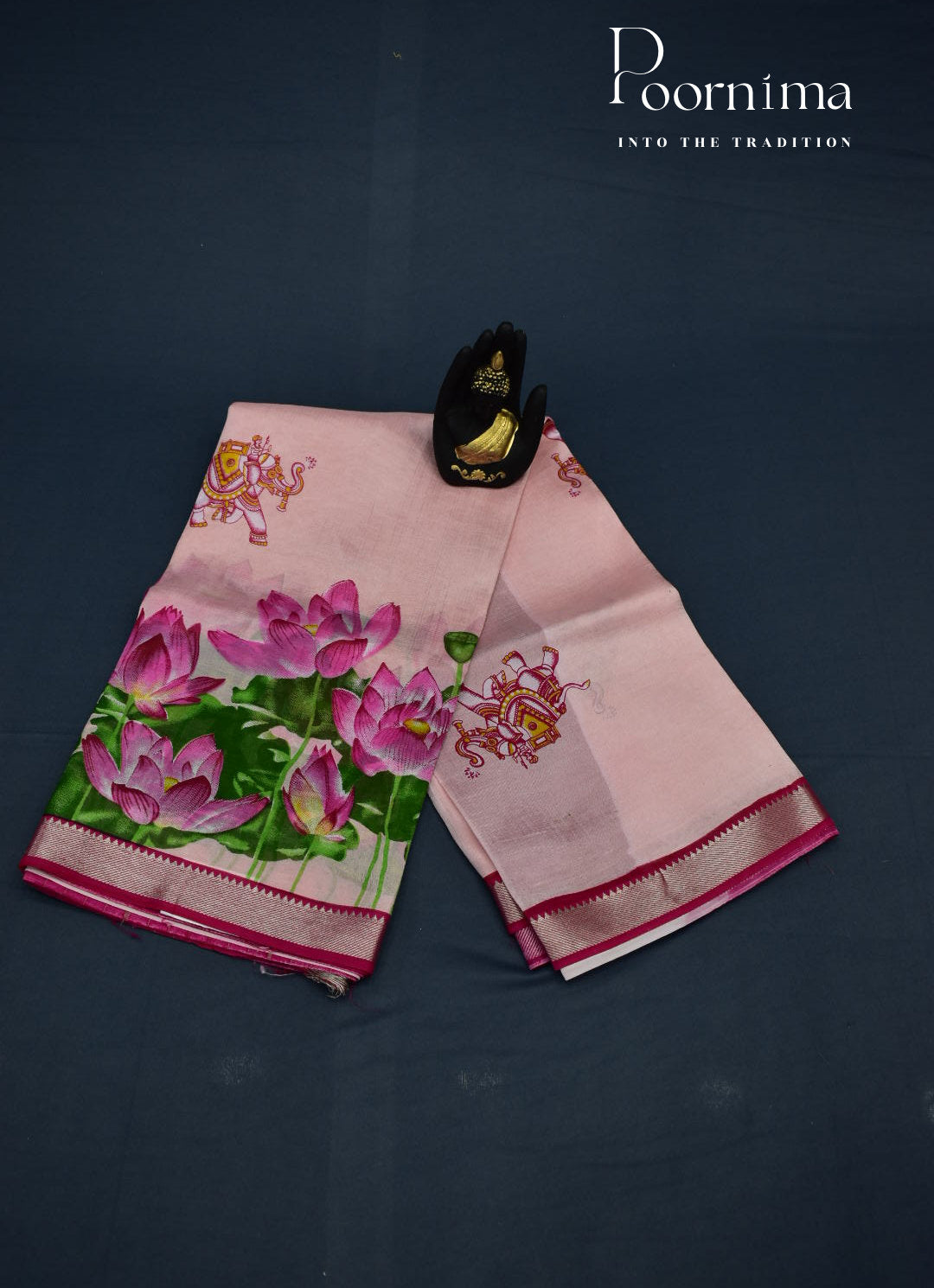 MANGALAGIRI SILK SAREE WITH FLORAL PRINT