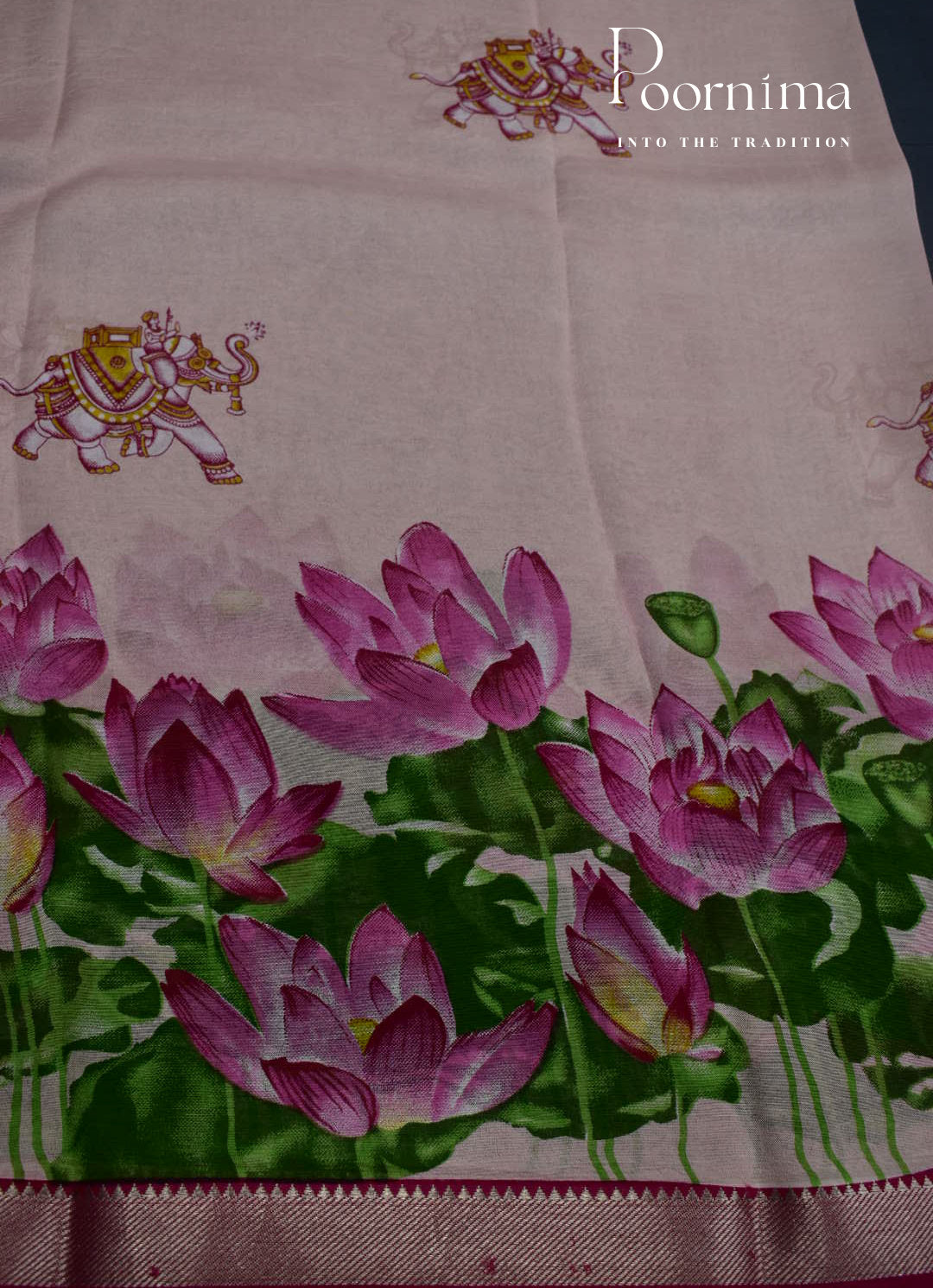 MANGALAGIRI SILK SAREE WITH FLORAL PRINT