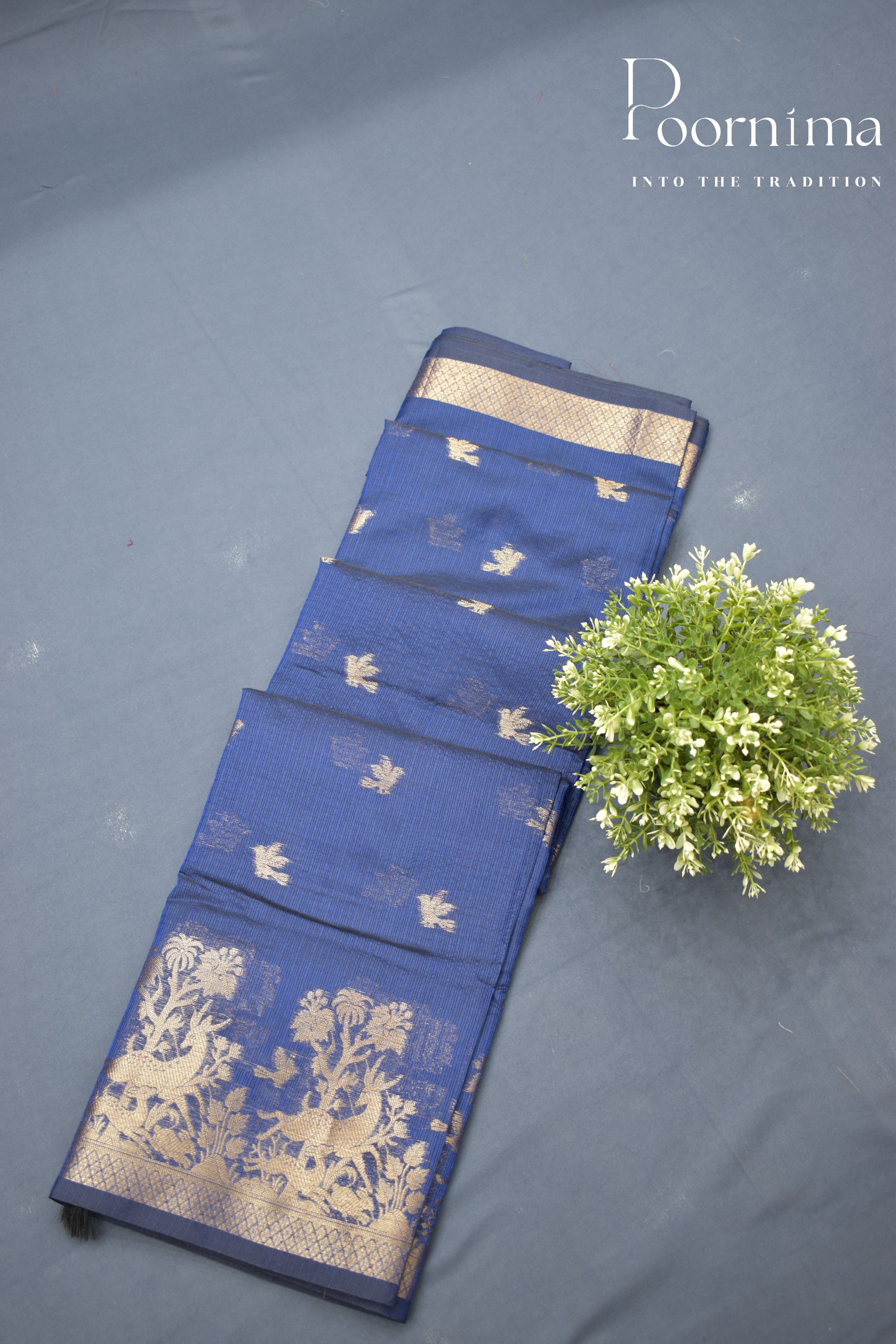 BLUE- BENARAS WEAVING SAREE