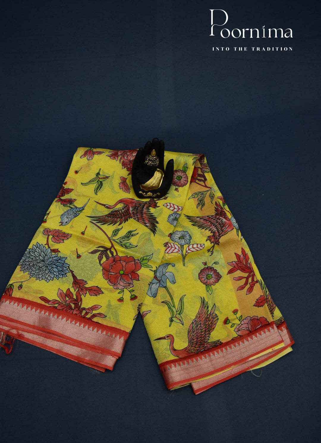 MANGALAGIRI SILK SAREE WITH FLORAL PRINTS