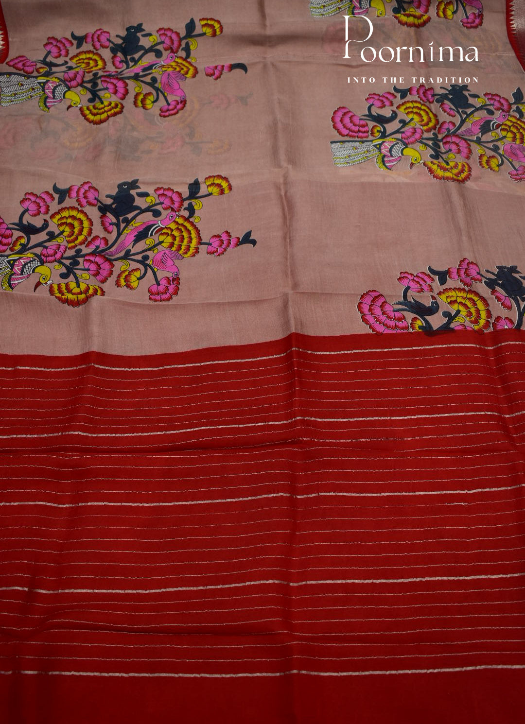 MANGALAGIRI SILK SAREE WITH FLORAL PRINT
