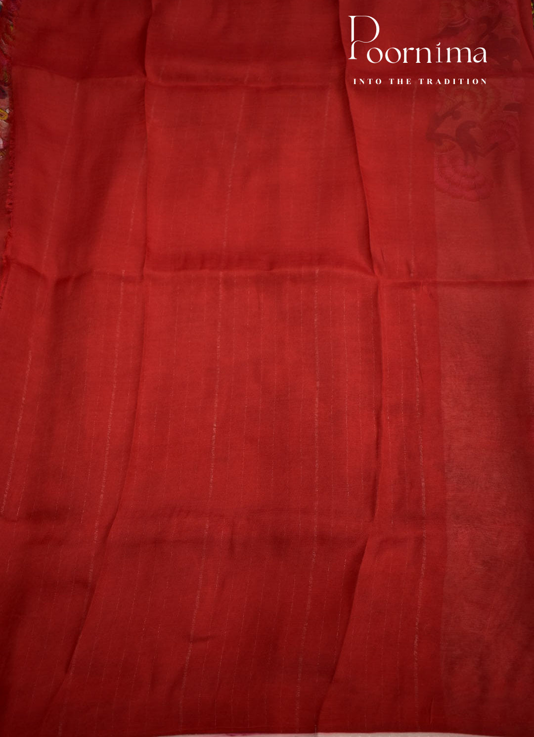 MANGALAGIRI SILK SAREE WITH FLORAL PRINT