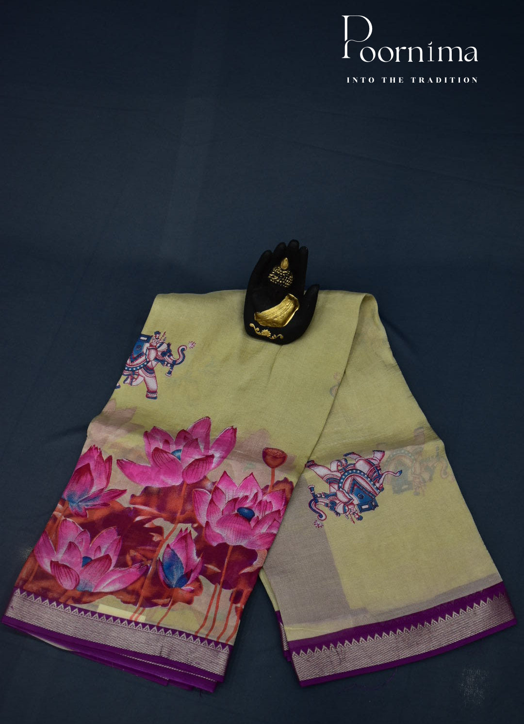 MANGALAGIRI SILK SAREE WITH FLORAL PRINT