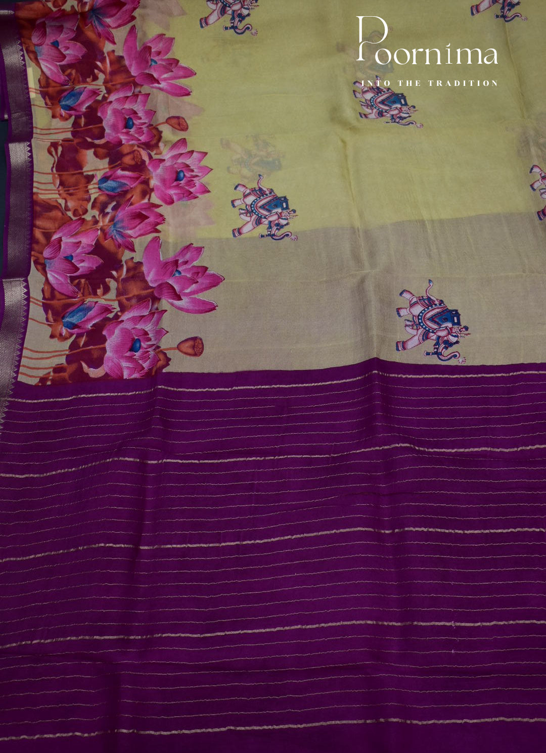MANGALAGIRI SILK SAREE WITH FLORAL PRINT