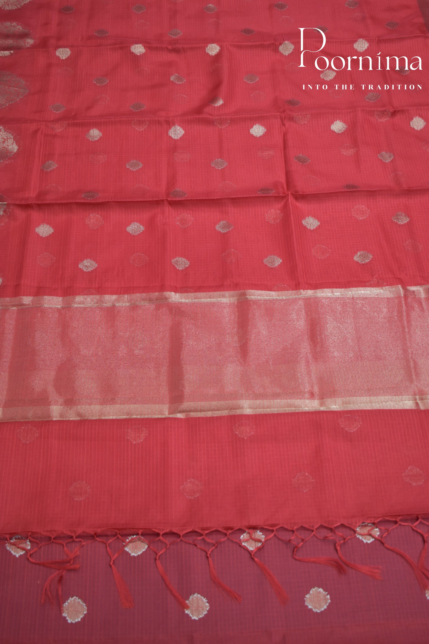 RED- BENARAS KOTA WEAVING SAREE