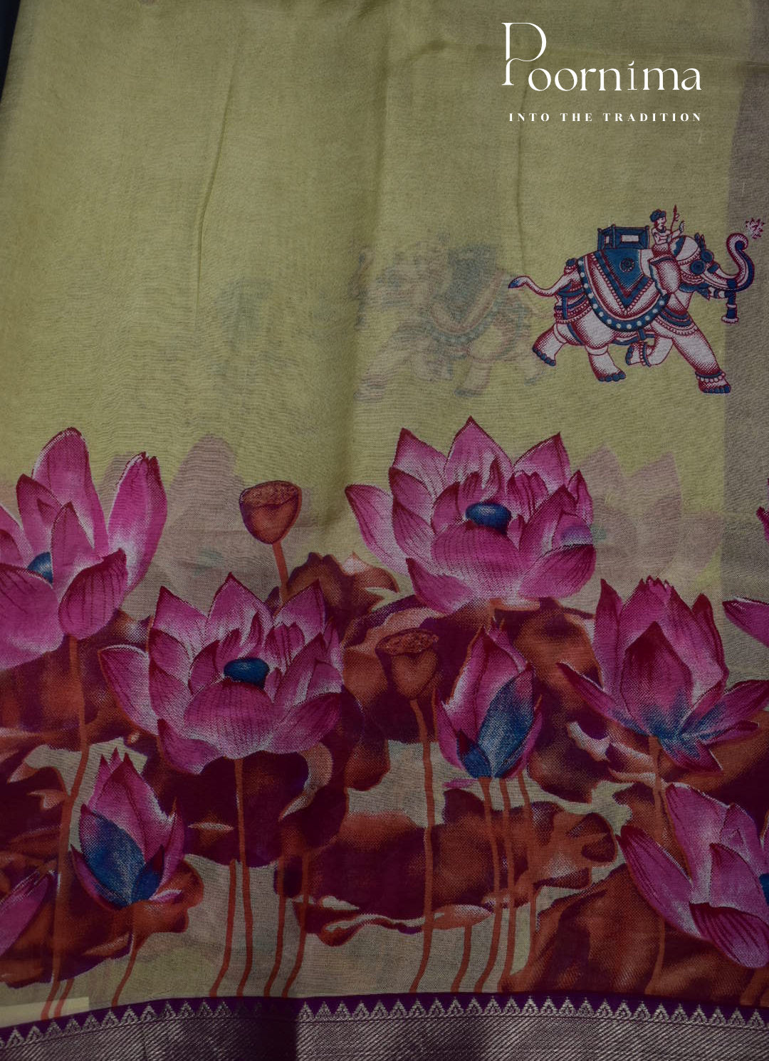 MANGALAGIRI SILK SAREE WITH FLORAL PRINT