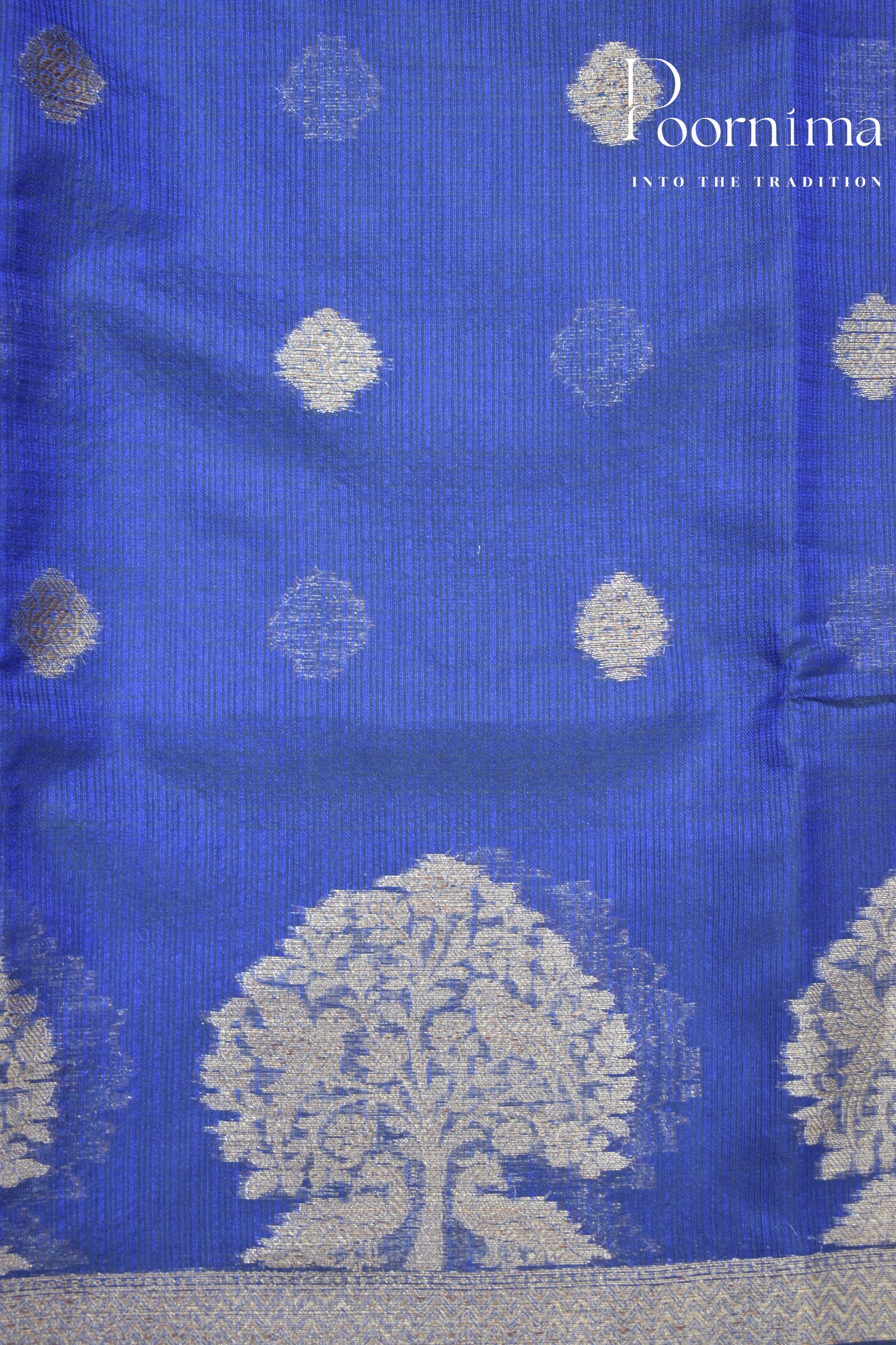 NAVY BLUE- BENARAS KOTA WEAVING SAREE