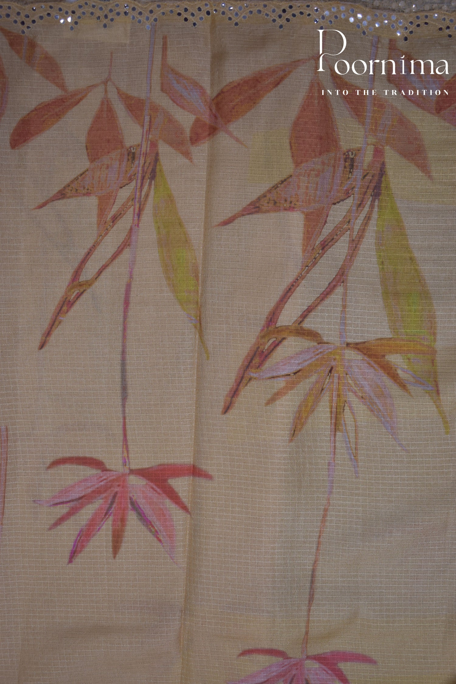 CREAM- BENARAS KOTA WEAVING SAREE