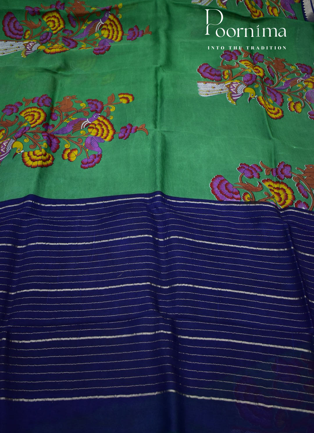 MANGALAGIRI SILK SAREE WITH FLORAL PRINT