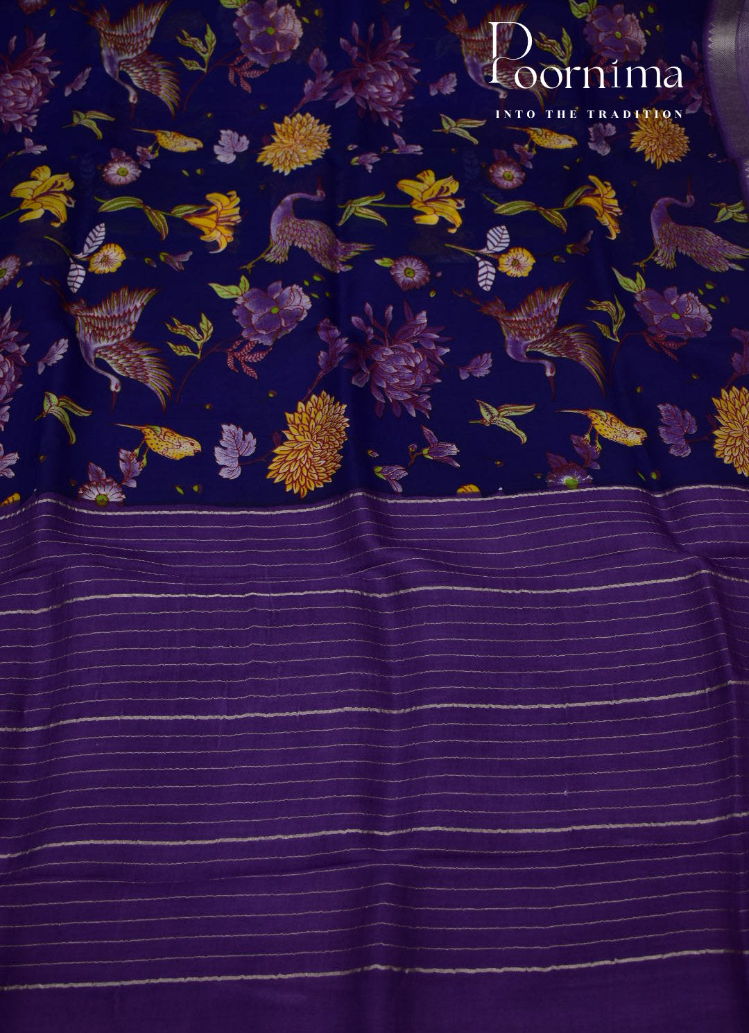 MANGALAGIRI SILK SAREE WITH FLORAL PRINTS