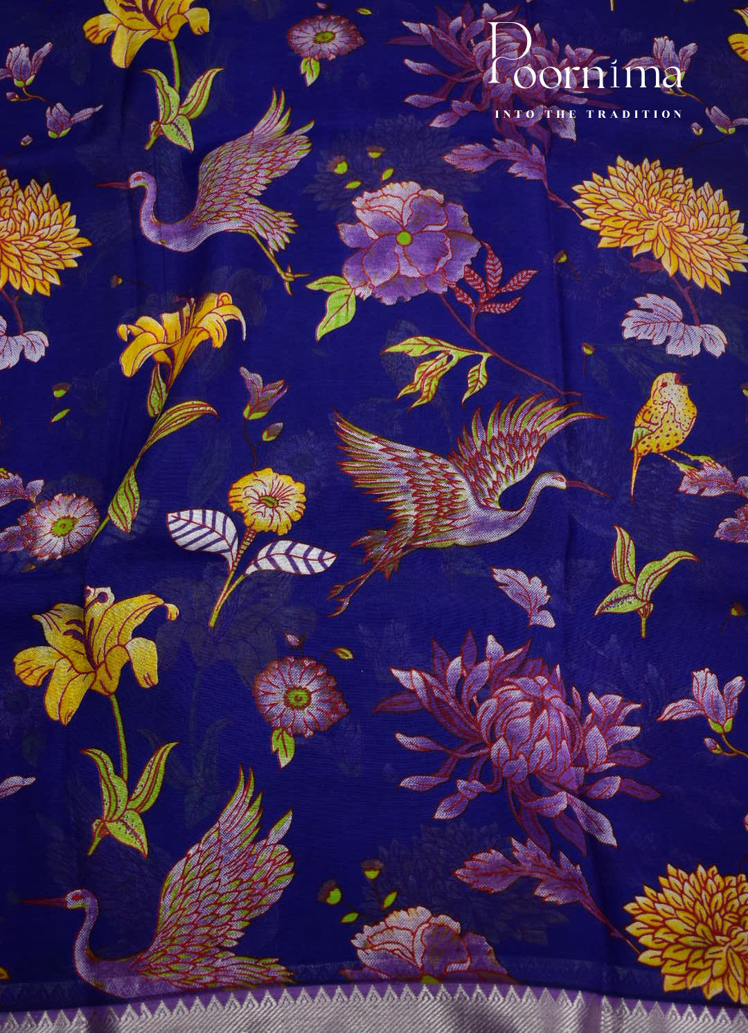 MANGALAGIRI SILK SAREE WITH FLORAL PRINTS