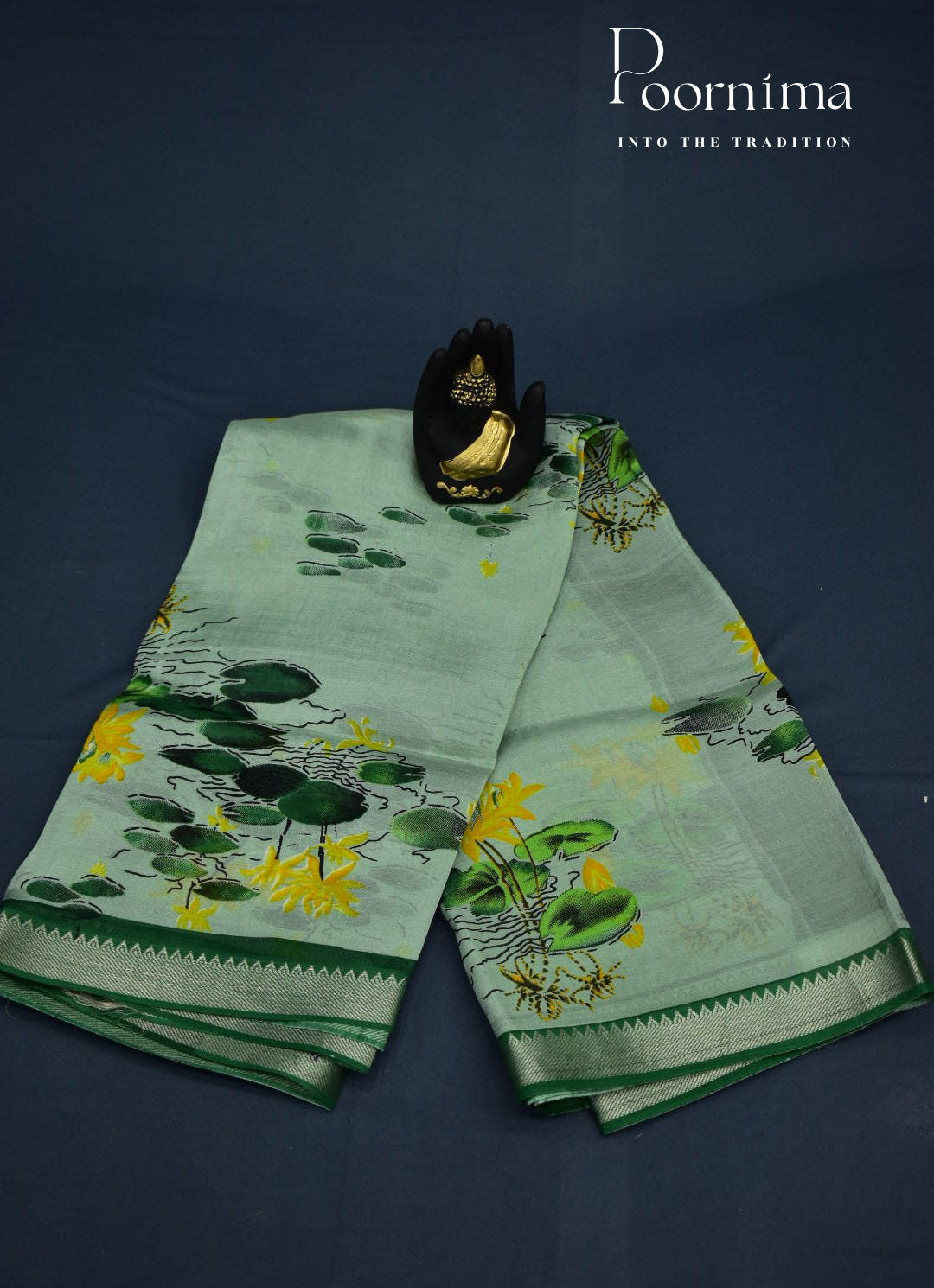 MANGALAGIRI SILK SAREE WITH FLORAL PRINT