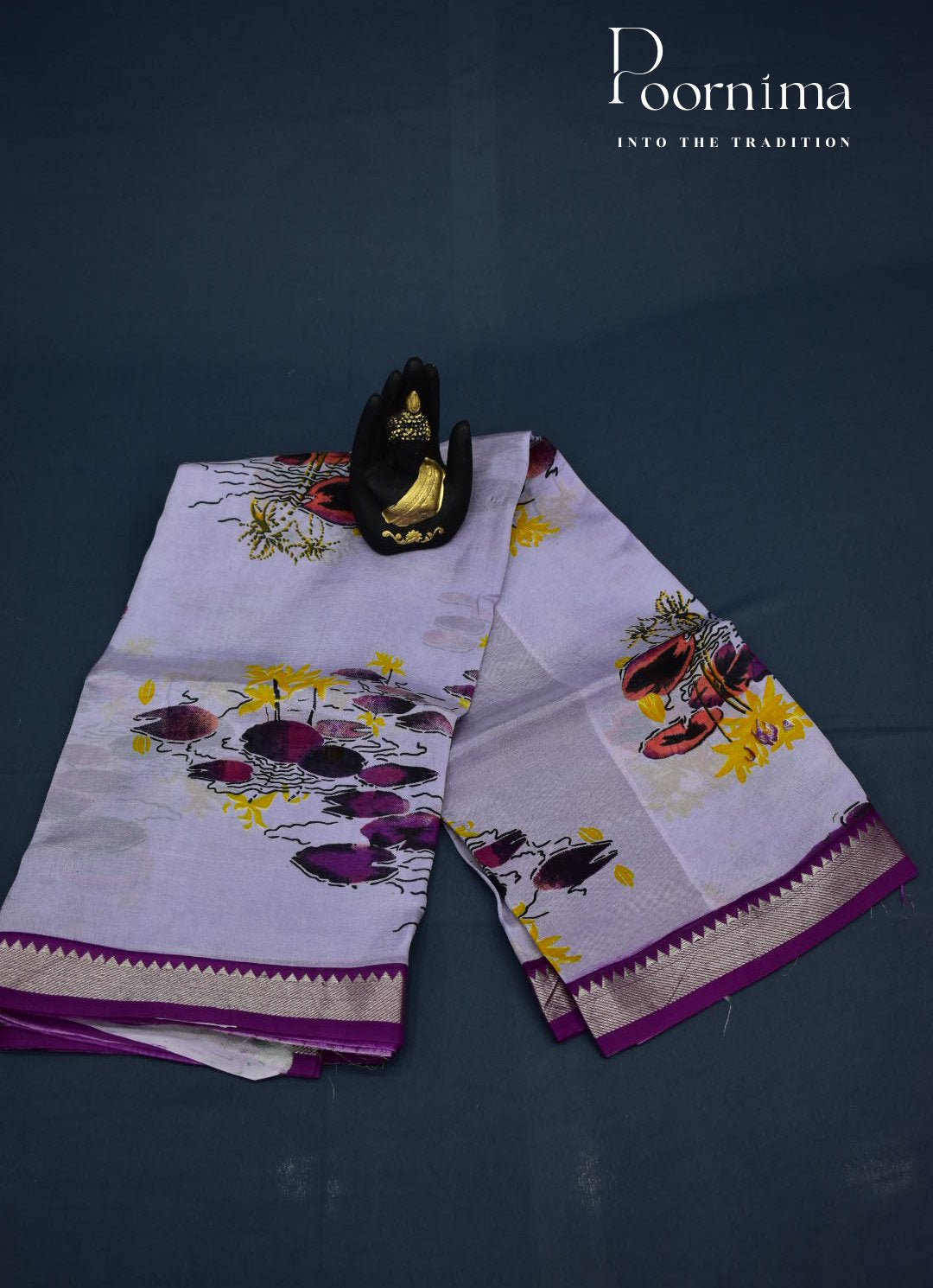 MANGALAGIRI SILK SAREE WITH FLORAL PRINT
