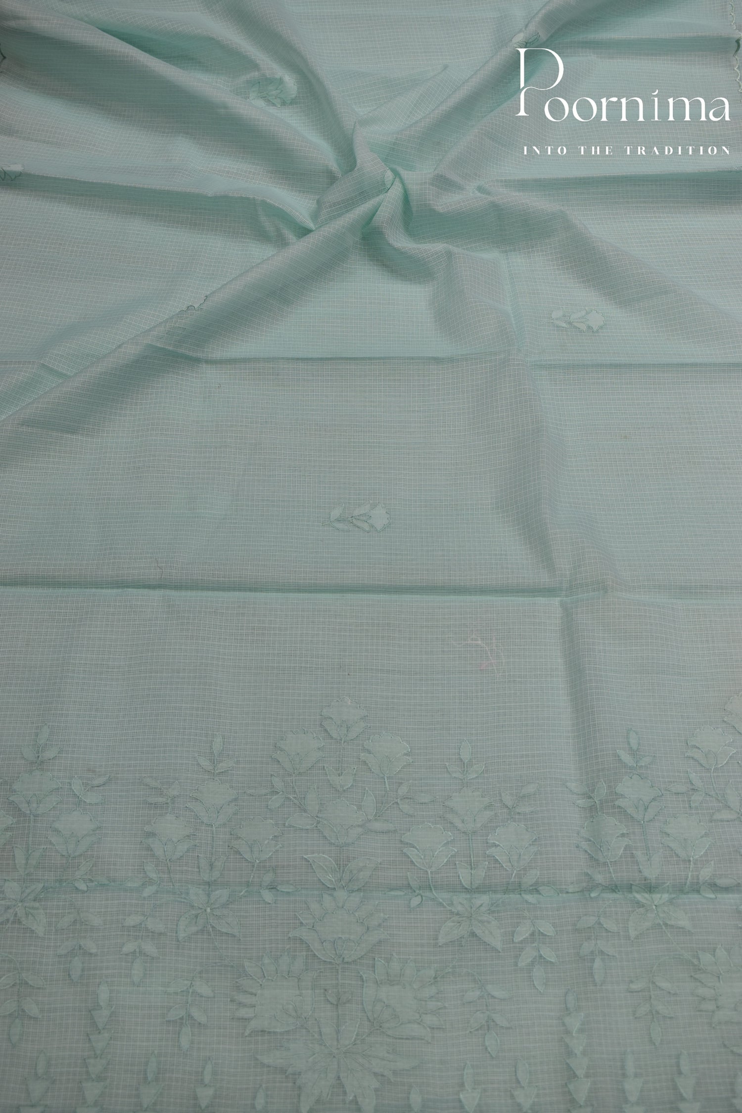 AQUAMARINE BLUE- BENARAS KOTA WEAVING SAREE