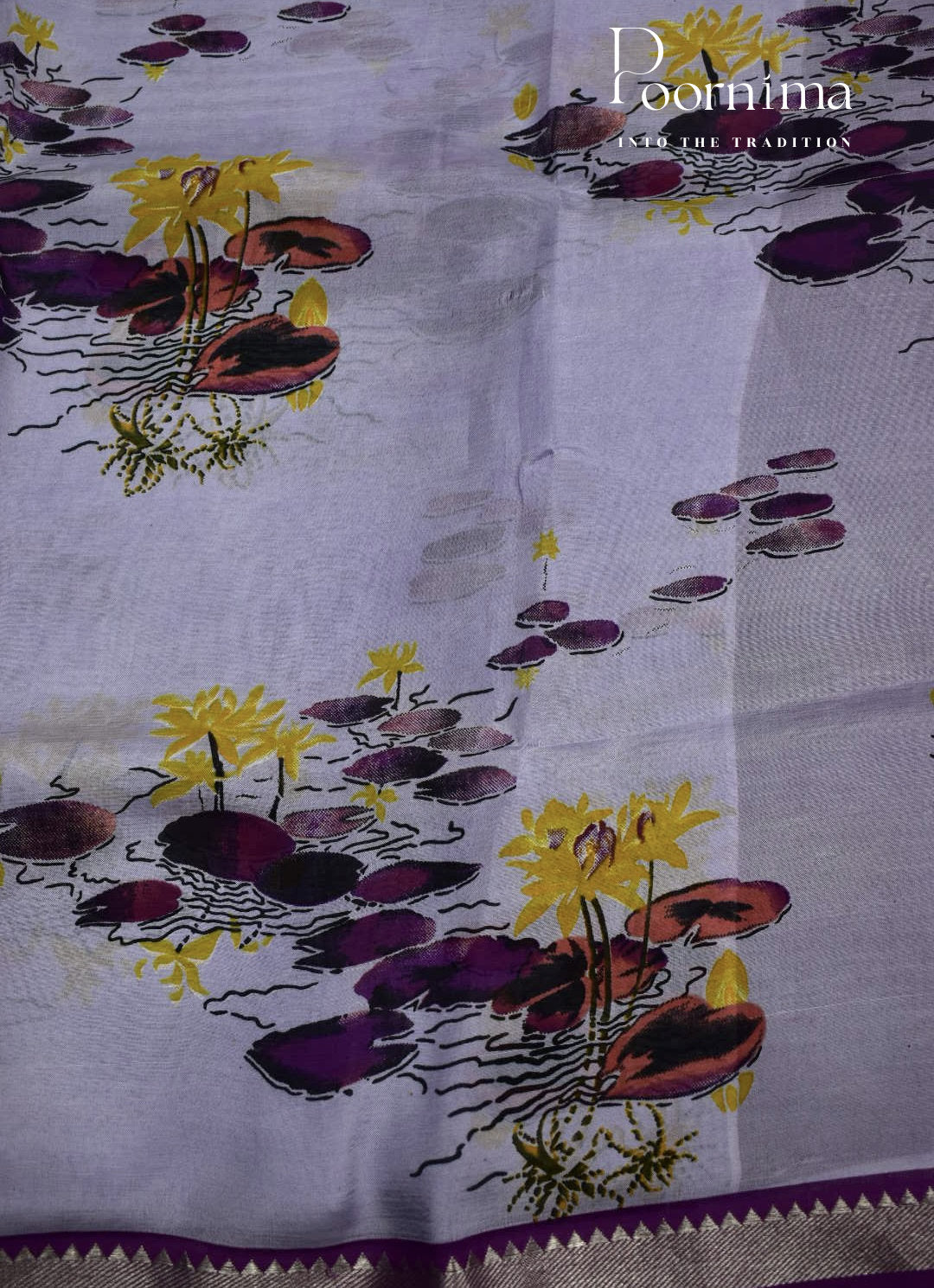 MANGALAGIRI SILK SAREE WITH FLORAL PRINT
