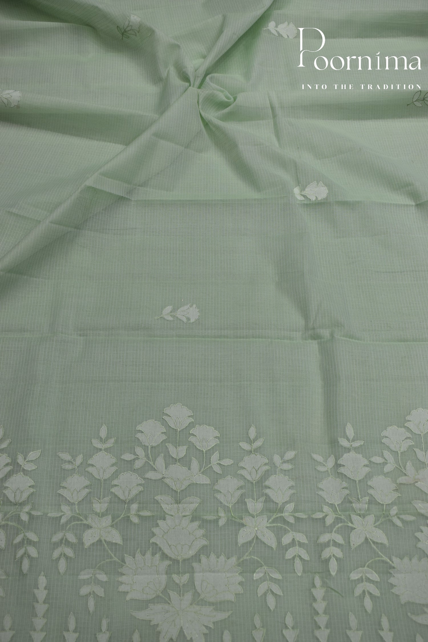 BASIL GREEN- BENARAS KOTA WEAVING SAREE