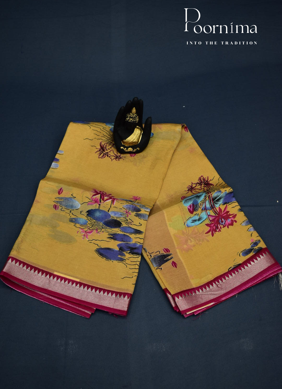 MANGALAGIRI SILK SAREE WITH FLORAL PRINT
