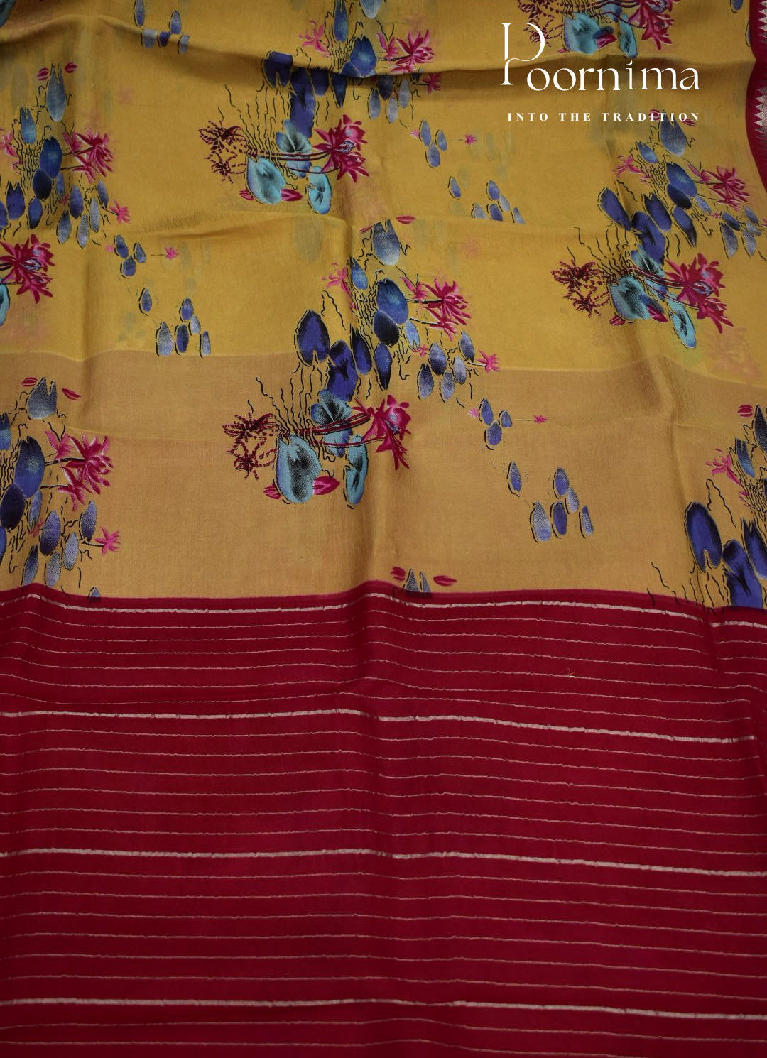 MANGALAGIRI SILK SAREE WITH FLORAL PRINT