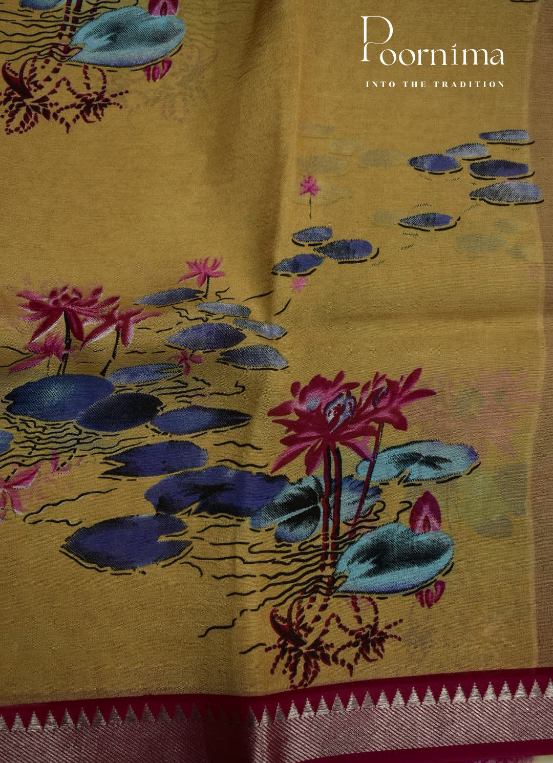 MANGALAGIRI SILK SAREE WITH FLORAL PRINT