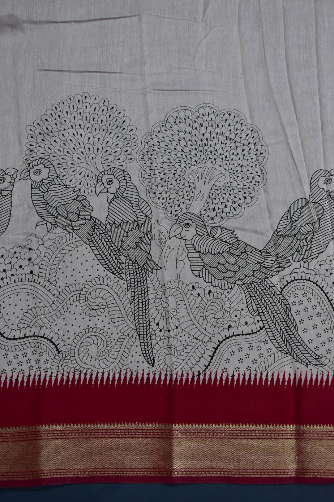 ONION PINK- CHANDERI PRINT COTTON SAREE