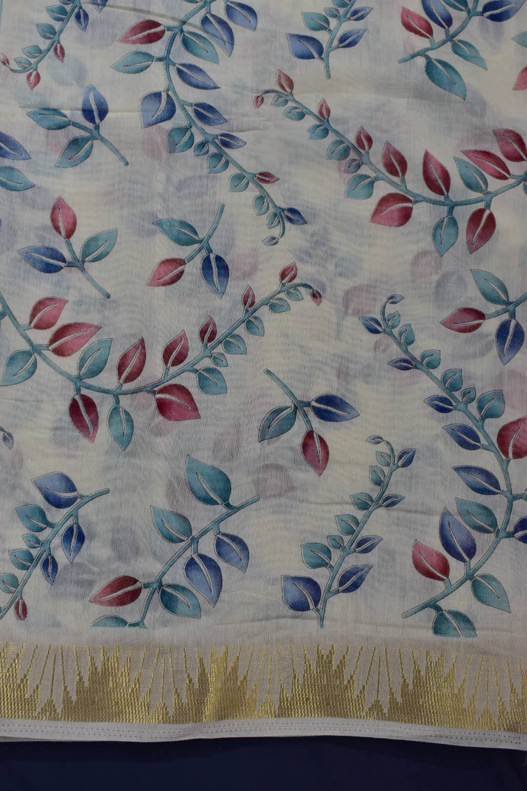 WHITE- LINEN COTTON DIGITAL PRINT SAREE