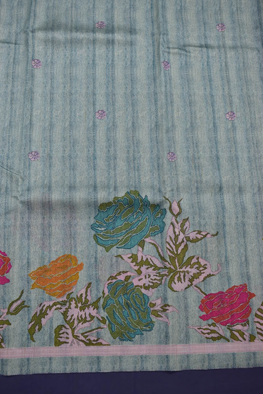 LIGHT GREEN- SEMI TUSSAR SAREE