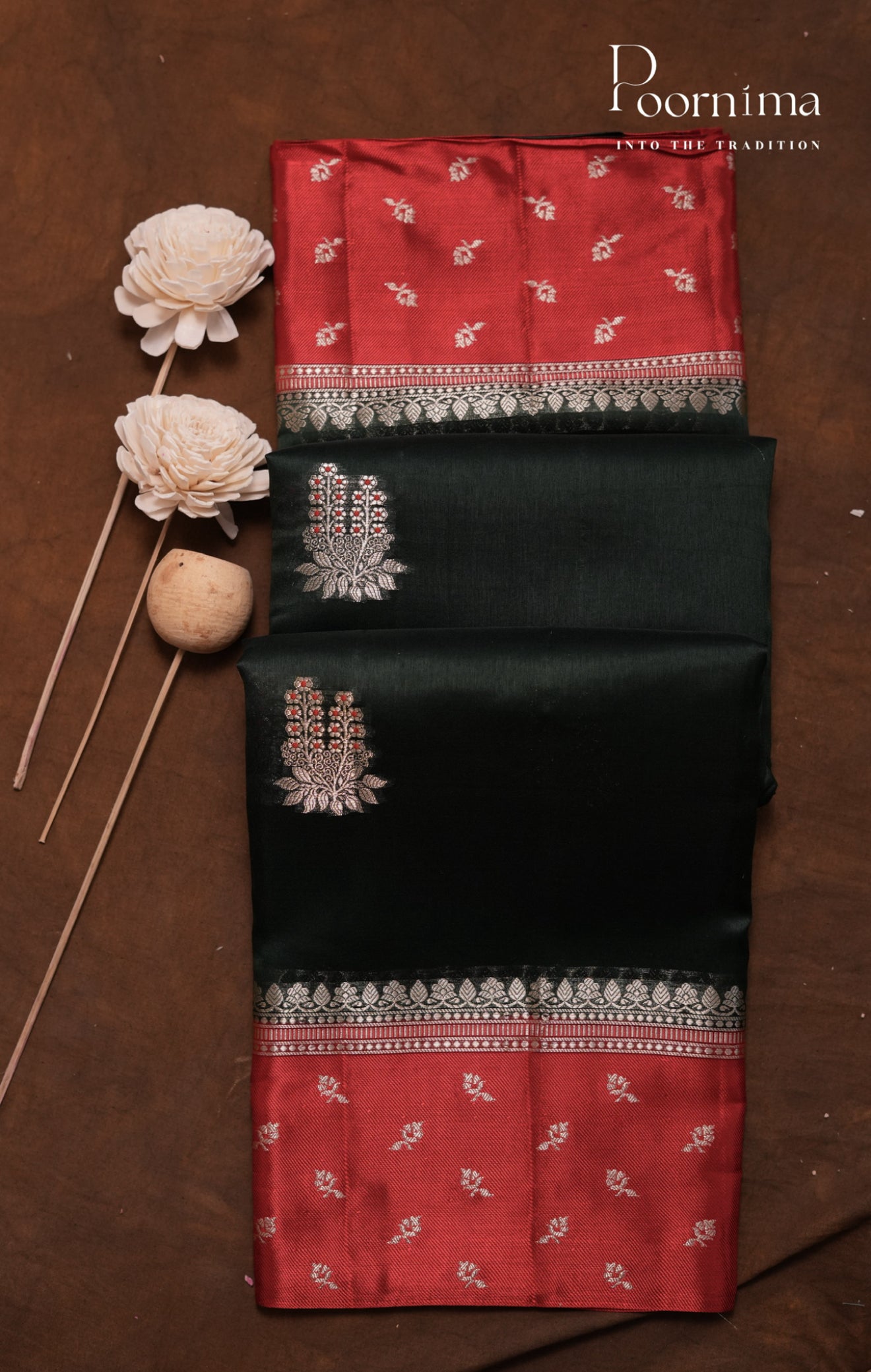 PURE MANGO SILK HANDLOOM SAREE - Peach & Violet