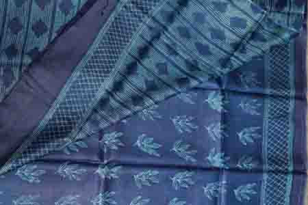 PURE TUSSAR- NAVY BLUE SAREE