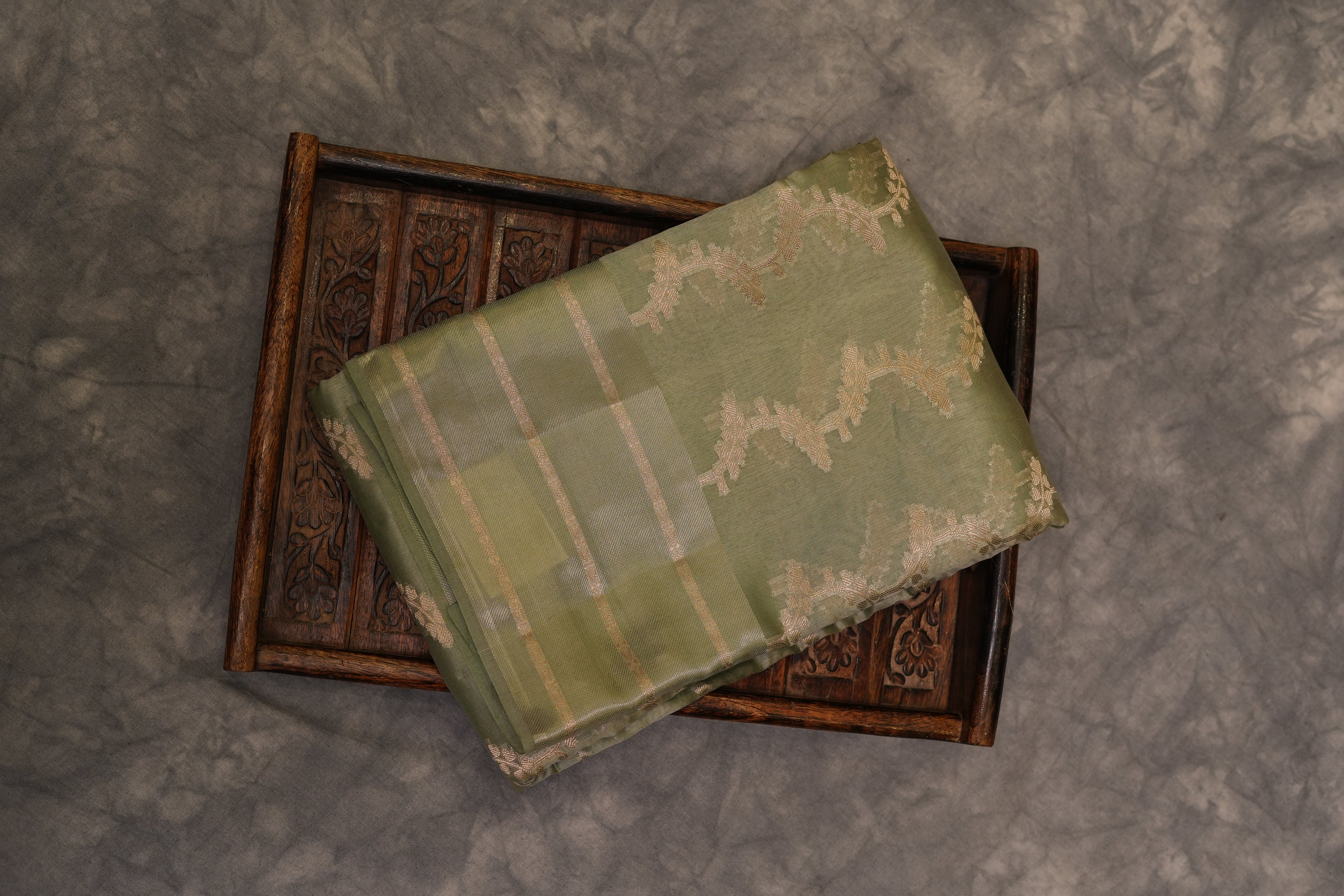 RAW MANGO SAREE- SEA GREEN