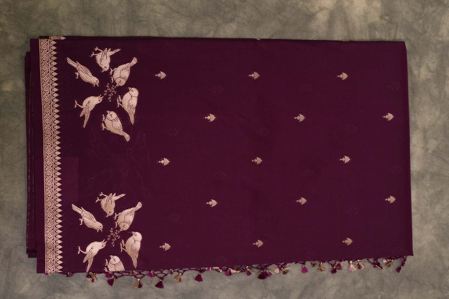 BENARASI SILK SAREE-RAISIN PURPLE