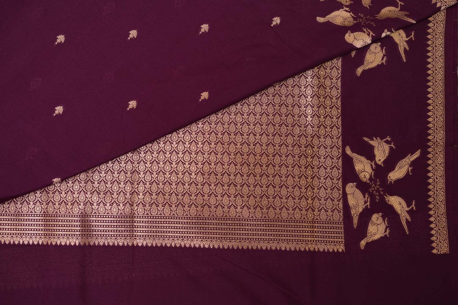 BENARASI SILK SAREE-RAISIN PURPLE