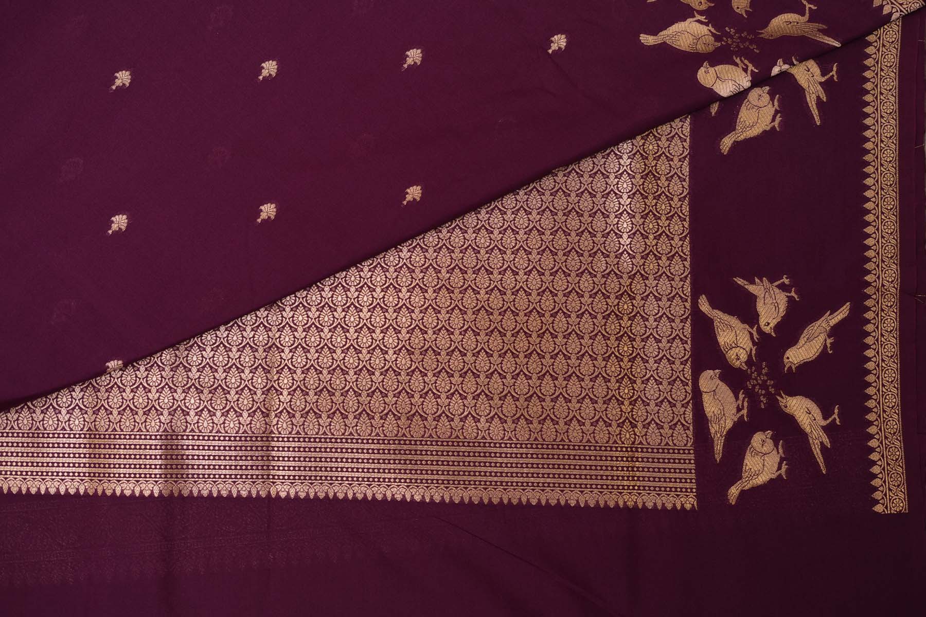 BENARASI SILK SAREE-RAISIN PURPLE