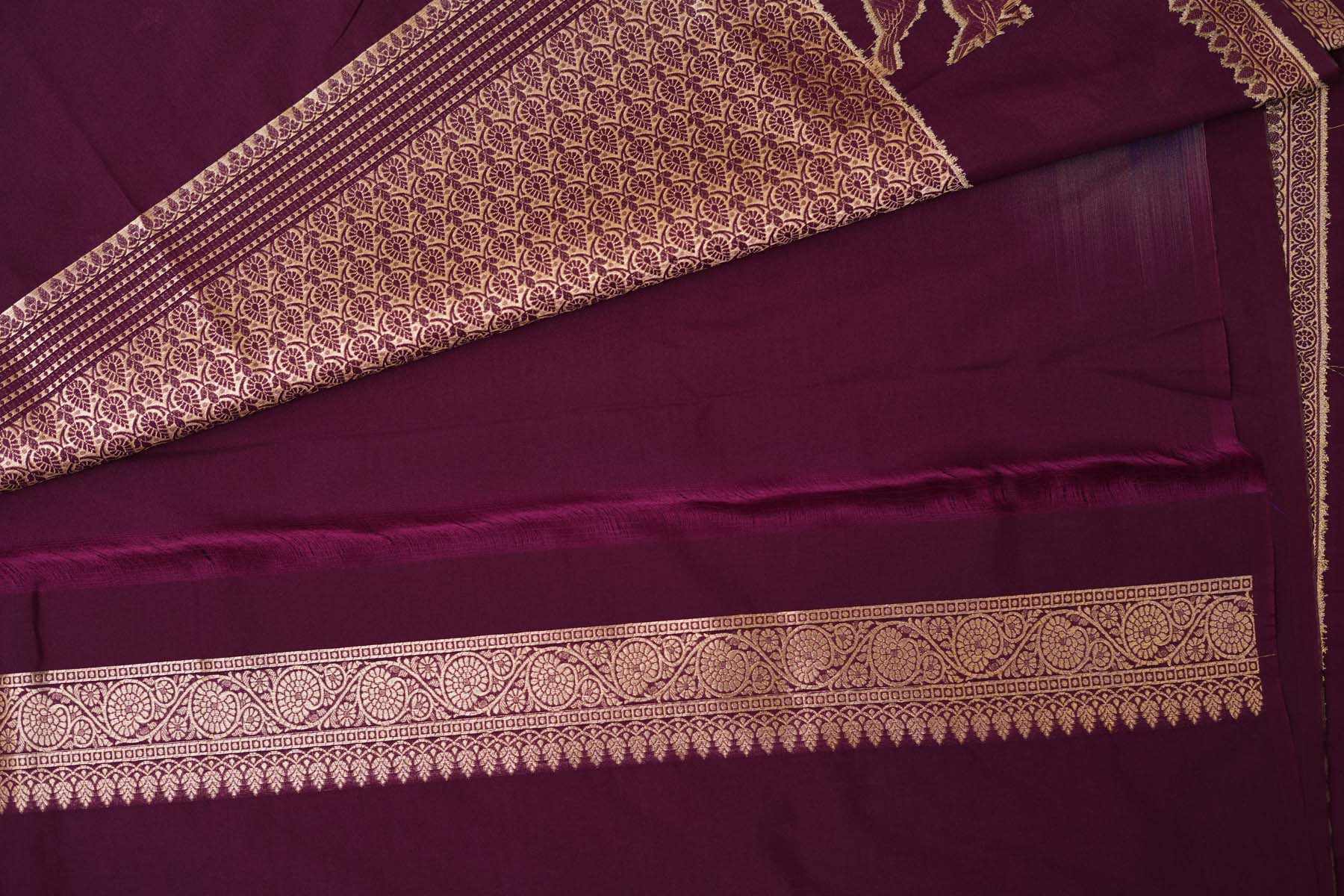 BENARASI SILK SAREE-RAISIN PURPLE