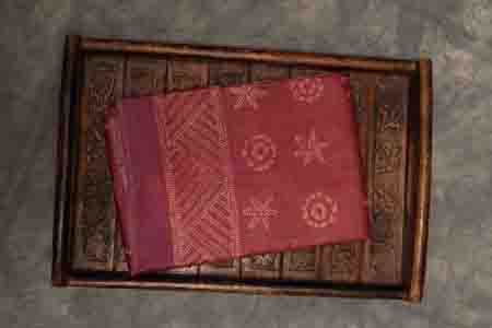 PURE TUSSAR SAREE-BURGUNDY