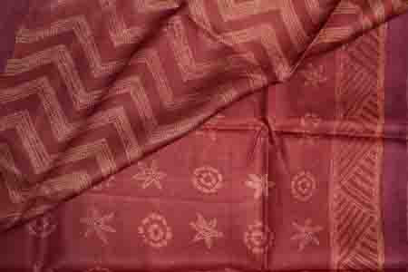 PURE TUSSAR SAREE-BURGUNDY
