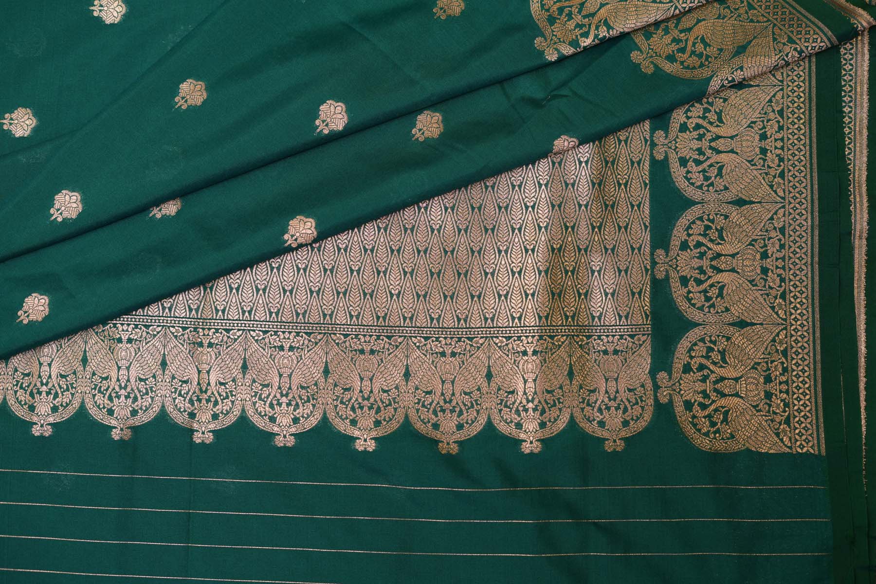 BENARASI SILK SAREE-  GREEN