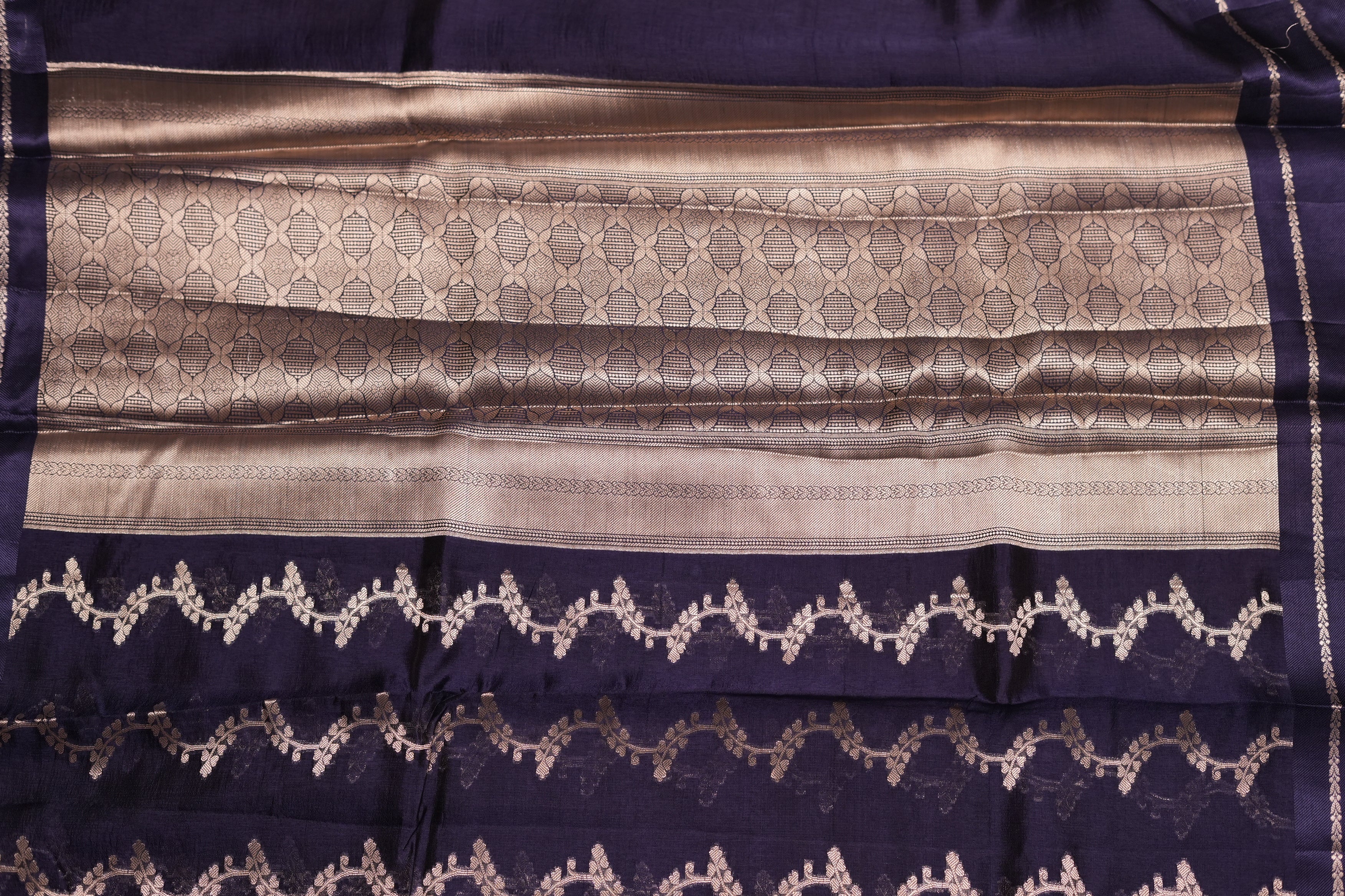 RAW MANGO SAREE- NAVY BLUE