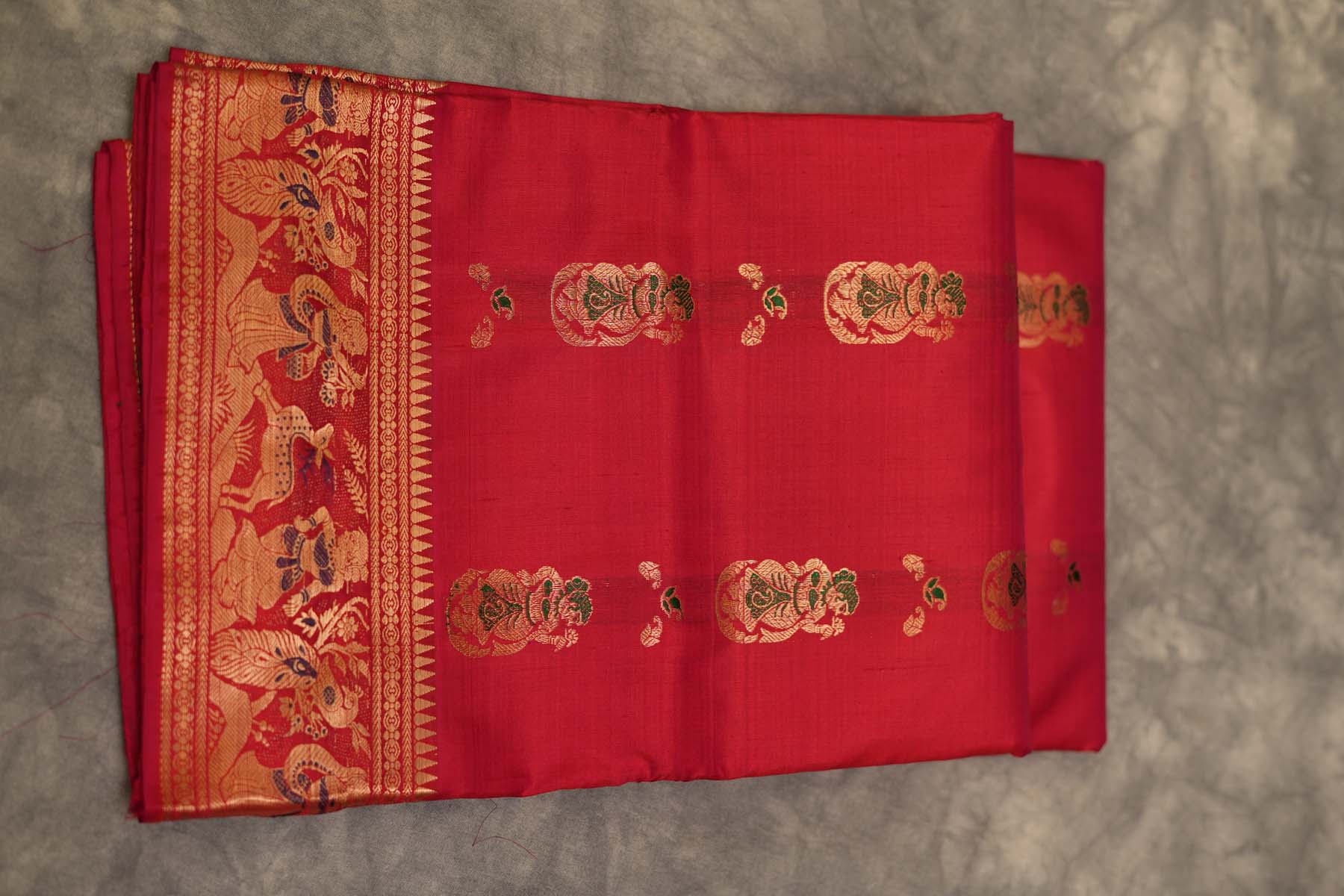 SALEM PATTU SAREE- TOMATO RED