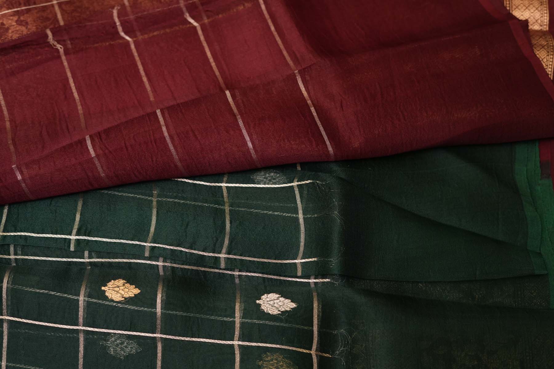 ORGANZA KORA SAREE- GREEN