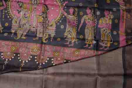 PURE TUSSAR SAREE-GREY