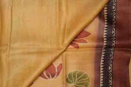 PURE TUSSAR SAREE- YELLOW