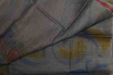 PURE TUSSAR SAREE-STEEL BLUE