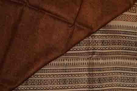 PURE TUSSAR SAREE-HALF WHITE