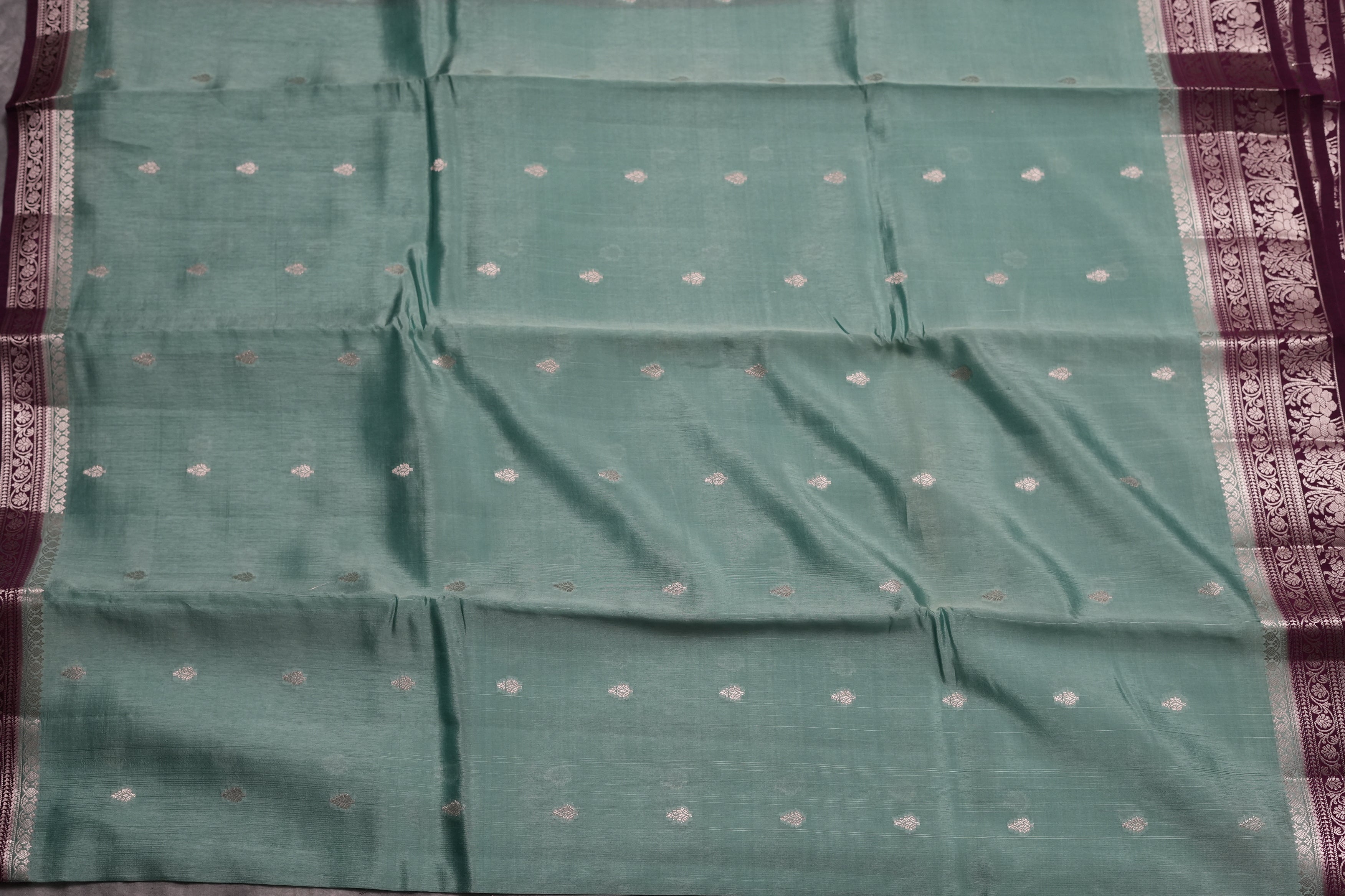 RAW MANGO SAREE- SEA GREEN