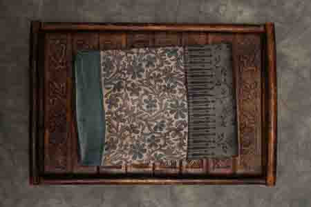 PURE TUSSAR SAREE-EBONY BLACK