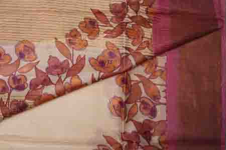 PURE TUSSAR SAREE- CREAM