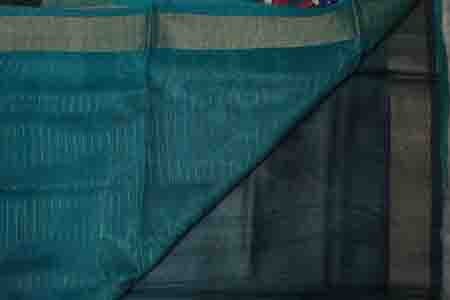 PURE TUSSAR SAREE- TEAL BLUE