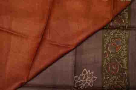PURE TUSSAR SAREE-ROSY BROWN