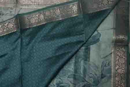 PURE TUSSAR SAREE- LIGHT BLUE